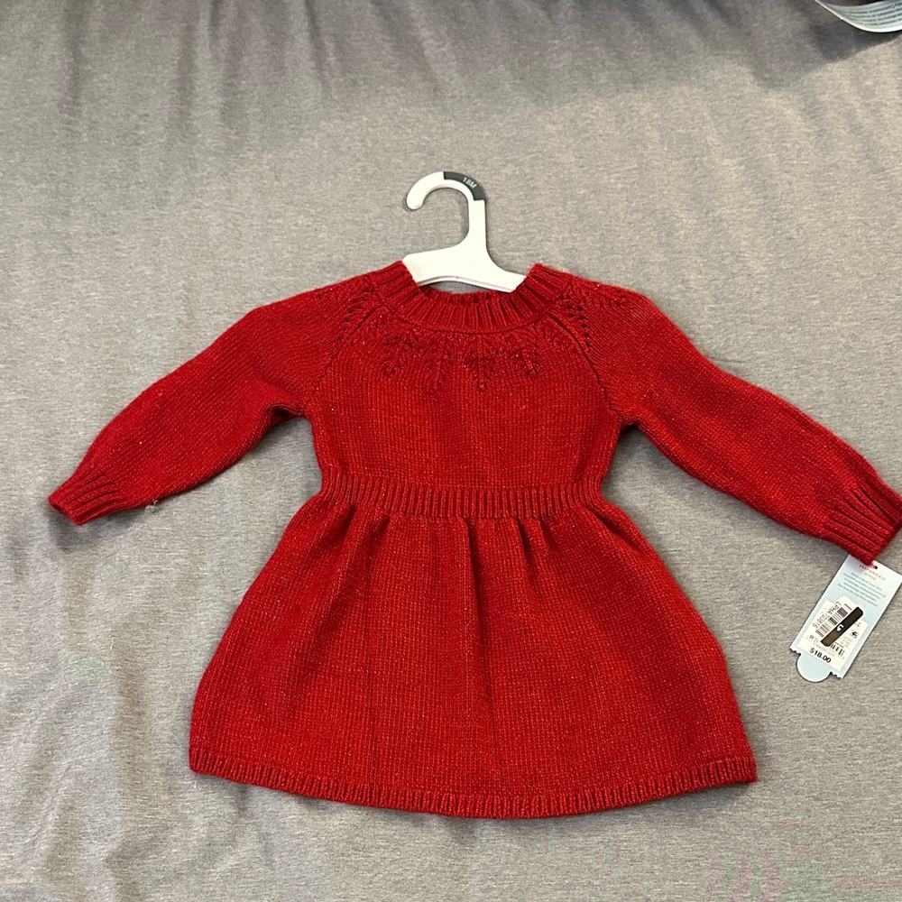 Cat & Jack Vibrant Red Knit‎ Dress